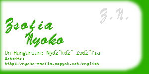 zsofia nyoko business card